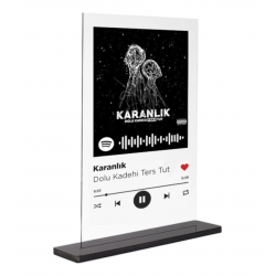 Dekoratif Spotify Siyah Pleksi Ayak Üzeri Baskı