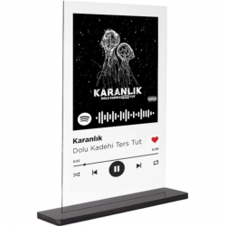Dekoratif Spotify Siyah Pleksi Ayak Üzeri Baskı