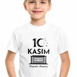 10 Kasım Rahmetle Anıyoruz Tişörtü - İğneli Rozet Hediyeli
