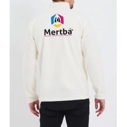 Kişiye Özel Beyaz/Krem Baskılı Polar