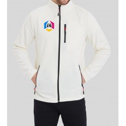 Kişiye Özel Beyaz/Krem Baskılı Polar