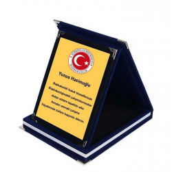 Lacivert Kadife Plaket