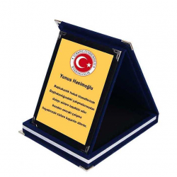 Lacivert Kadife Plaket