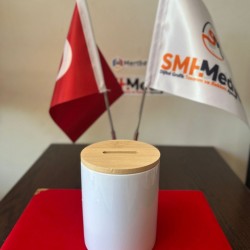 Porselen Ahşap Desenli Kumbara 
