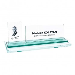 Atatürk Simgeli Masaüstü Cam İsimlik