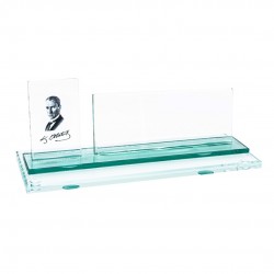 Atatürk Simgeli Masaüstü Cam İsimlik