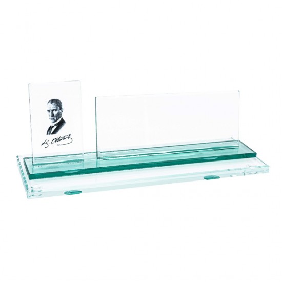 Atatürk Simgeli Masaüstü Cam İsimlik Atatürk Simgeli Masaüstü Cam İsimlik