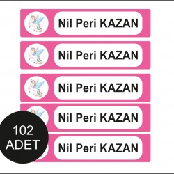 Yapıştırmalı Unicorn ve Şimşek Maquen Defter İsimlik Etiketi