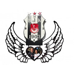 Kişiye Özel Karakartal Beşiktaş (Resimli) Duvar Saati