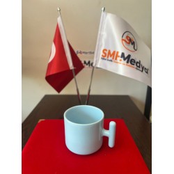 Seramik Latte Full Mavi Kaplı Bardak