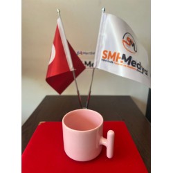Seramik Latte Full Pembe Kaplı Bardak