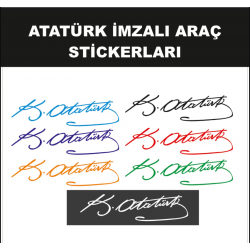 Atatürk İmzalı Araç Sticker