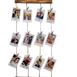 İpli Mandallı Ahşap Mini Duvar Çerçevesi