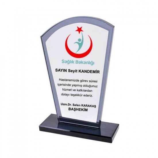 Füme Kristal Plaket Füme Kristal Plaket
